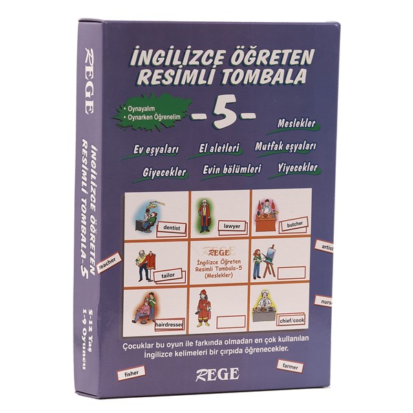 İngilizce Öğreten Resimli Tombala 5