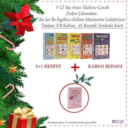 İngilizce Tombala Seti 5+1 (Davetiye Kutlama Kartı Hediyeli) 